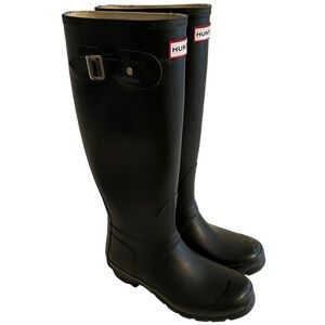 Hunter Black Original Tall Rubber Boots 4M/5F